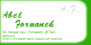 abel formanek business card